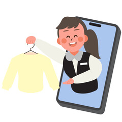 Salesperson with online products