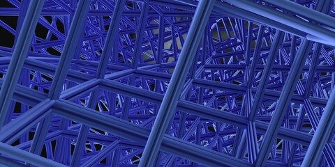 Volumetric lattice of complex shape. 3d render