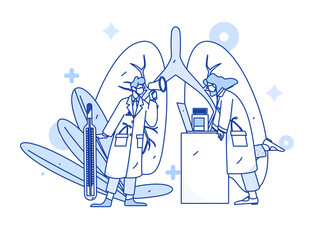 Medical Characters Anti-epidemic Flat Vector Concept Operation Hand Drawn Illustration
