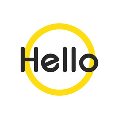 Hello text lettering sign