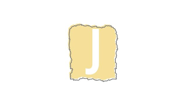 letter J on colorful pieces of paper