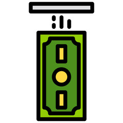 Cash filled outline icon