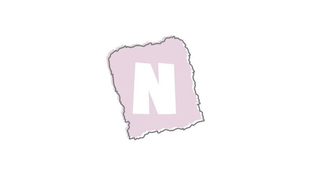 letter N on colorful pieces of paper