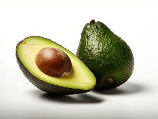 avocado photography, studio lighting, real avocado illustration.