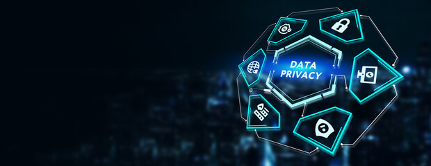 Cyber security data protection business technology privacy concept. 3d illustration