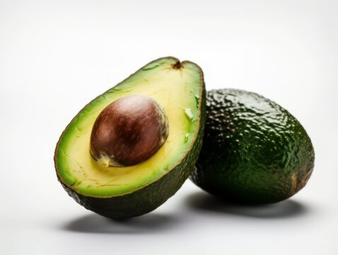 avocado photography, studio lighting, real avocado illustration.