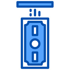 Cash blue outline icon