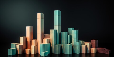 Fototapeta premium A 3D bar graph showing a positive growth trend | generative AI