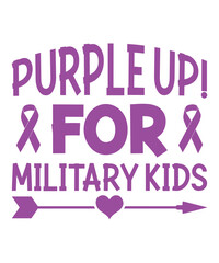 Purple Up For Military Kids, Purple up for military kids dandelion flower vector cancer awareness Month of the Military Child typography t-shirt design veterans shirt