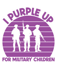 I Purple Up For Military Kids, Purple up for military kids dandelion flower vector cancer awareness Month of the Military Child typography t-shirt design veterans shirt
