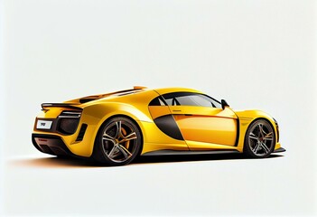 Obraz na płótnie Canvas yellow sports car isolated on white background. Generative AI