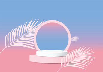 Pink Banner Background with 3D Podium for Stunning Product Design