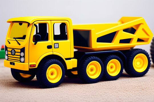 The construction toy car on white background image.