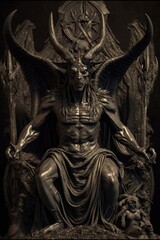 Fototapeta premium Concept art illustration of the Baphomet - generative ai