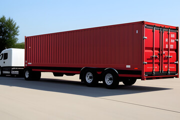 Truck with cargo trailer. Transport, shipping industry.