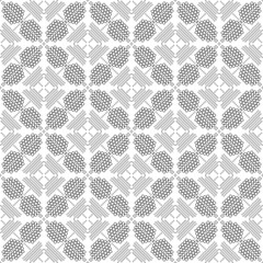 black and white seamless pattern repeated design ornament decoration floral flower damask style geometric elements tile texture textile fabric vector illustration
