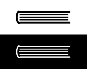 Book icon. Symbol of knowledge and learning. Library or science attribute.
