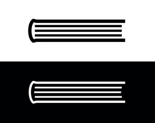 Book icon. Symbol of knowledge and learning. Library or science attribute.