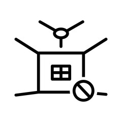 Black line icon for No room