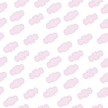 Menstrual, sanitary pad seamless pink pattern