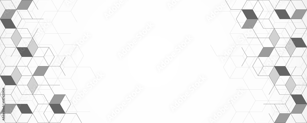 Poster Abstract geometric background with isometric blocks, polygon shape pattern