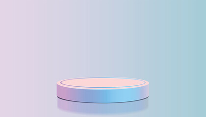 3d background platform , Background vector 3d rendering podium platform, Pink and blue gradient stand show cosmetic product. Stage showcase