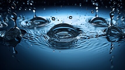 Water droplets hitting a shallow water surface