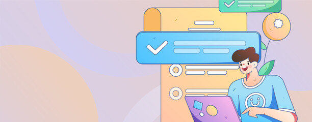 Business People Flat Vector Concept Operation Hand Drawn Illustration
