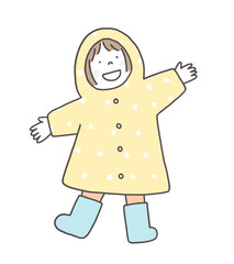 レインコートを着た女の子