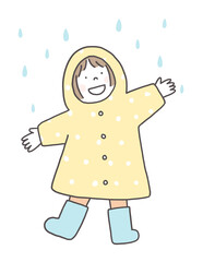 レインコートを着た女の子
