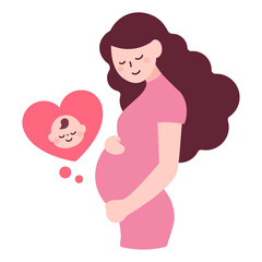 出産が待ち遠しい妊婦　赤ちゃん