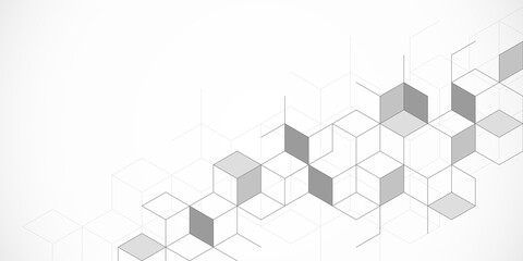 Obraz premium Abstract geometric background with isometric blocks, polygon shape pattern