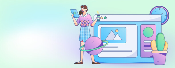 Business People Flat Vector Concept Operation Hand Drawn Illustration
