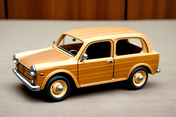 Obraz na płótnie Canvas Wooden toy car