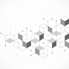 Abstract geometric background with isometric blocks, polygon shape pattern