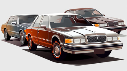 Retro American car illustration, AI generative