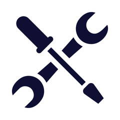 screwdriver, wrench, workshop work tools icon