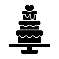 wedding cake glyph style icon