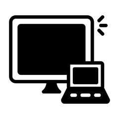 extended monitor glyph style icon