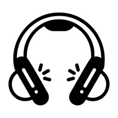 headphones glyph style icon