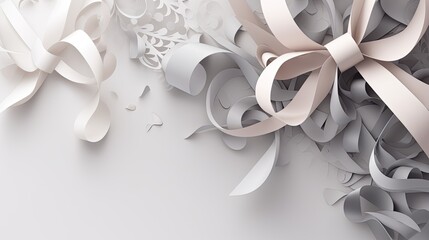 Elegant ribbon background with grey accent for wedding or other celebrations - Generative AI