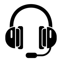 headphone glyph style icon