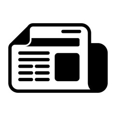 newspaper glyph style icon