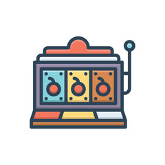 Color illustration icon for slots  