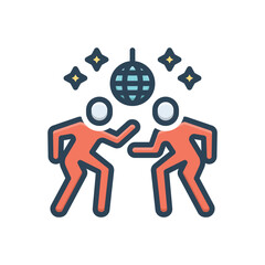 Color illustration icon for disco 