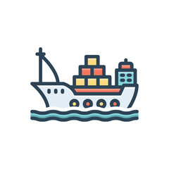 Color illustration icon for vessels 