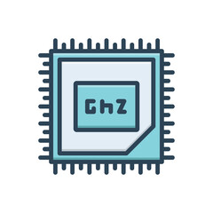 Color illustration icon for ghz speed 