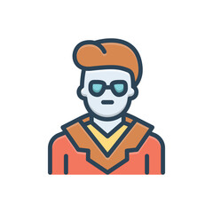 Color illustration icon for elvis 