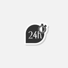 Obraz premium 24 hour icon sticker isolated on white 