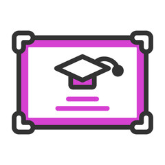 certificate filled outline colored icon